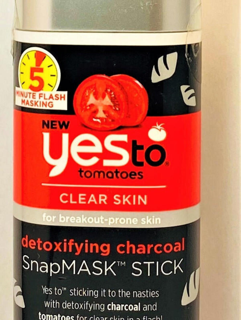 NEW (1) Yes To Tomatoes Clear Skin Detoxifying Charcoal Snap Mask Stick